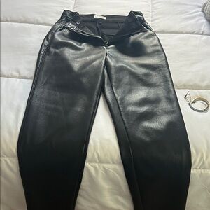Babaton Midnight Black Leather Trousers